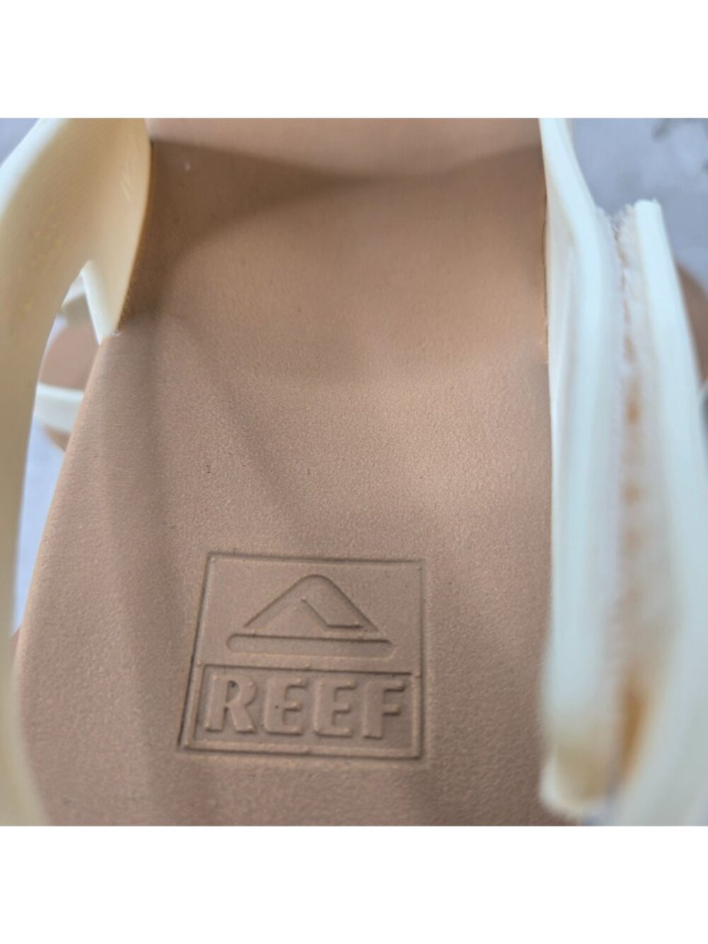 Reef Platform Sandal 10 Cream White Open Toe Chunky Summer Beach Slingback Wedge - Picture 10 of 12